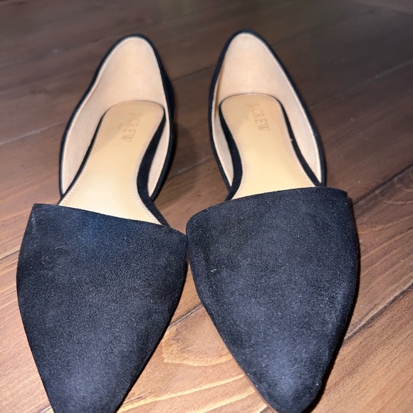 J. Crew Women's Black Suede Flats. Only worn in home once. Smoke free home - Picture 2 of 6